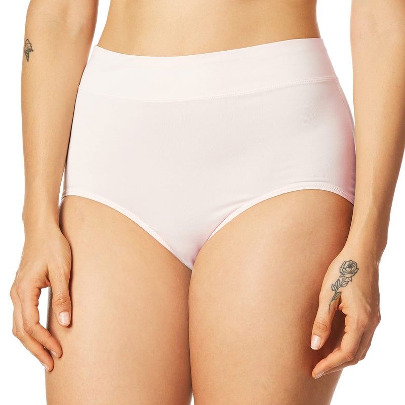 Warner's womens Dig-free Comfort Waist Microfiber 5738 No Pinching No Problems Modern Brief Panty, Rosewater, 9 US - Image 1
